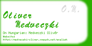 oliver medveczki business card
